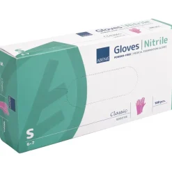 Engangshandsker ABENA Classic Sensitive S lilla nitril pudderfri - 100 stk