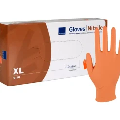 Engangshandsker ABENA Classic Sensitive XL orange nitril pudderfri - 100 stk