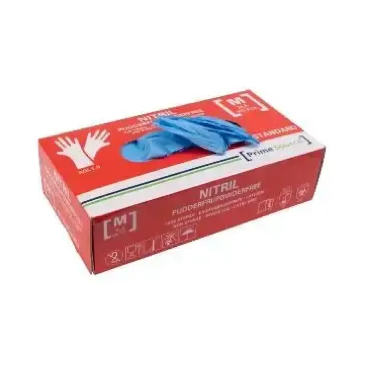 Engangshandsker - Prime Source - STANDARD - Str M - uden Pudder - Nitril - AQL 1.5 - Blå - 10 pk x 100 stk/krt