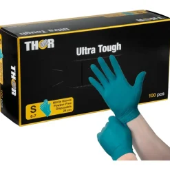 Engangshandsker - THOR Ultra Tough - Nitril Pudderfri - Grøn - S - 100 stk