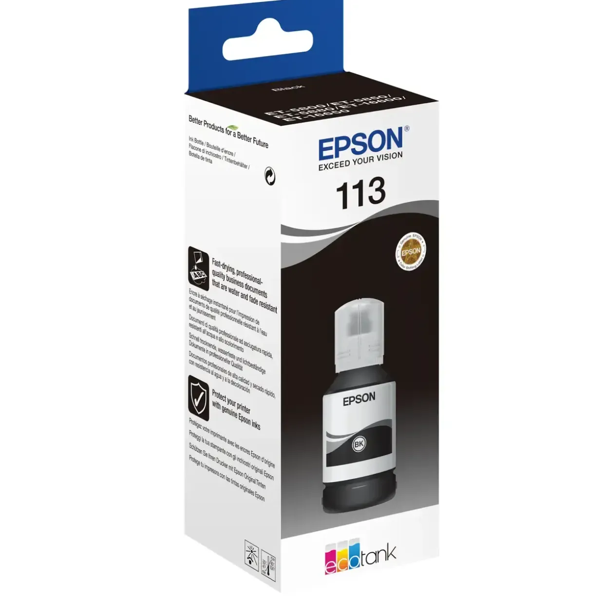 Epson 113 EcoTank pigmenteret sort blækflaske