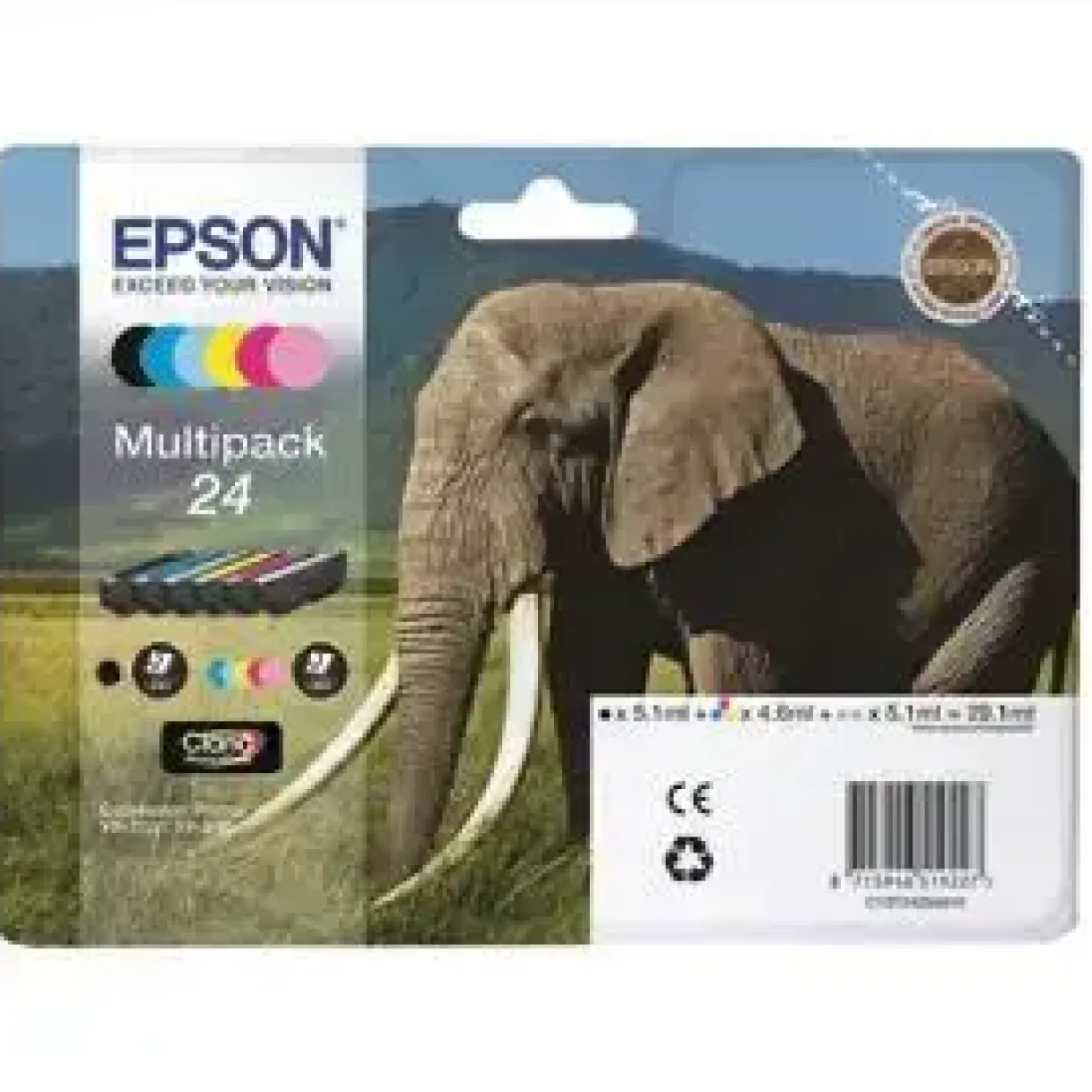 Epson T2428, Blækpatroner, 6 Farver, Sampak