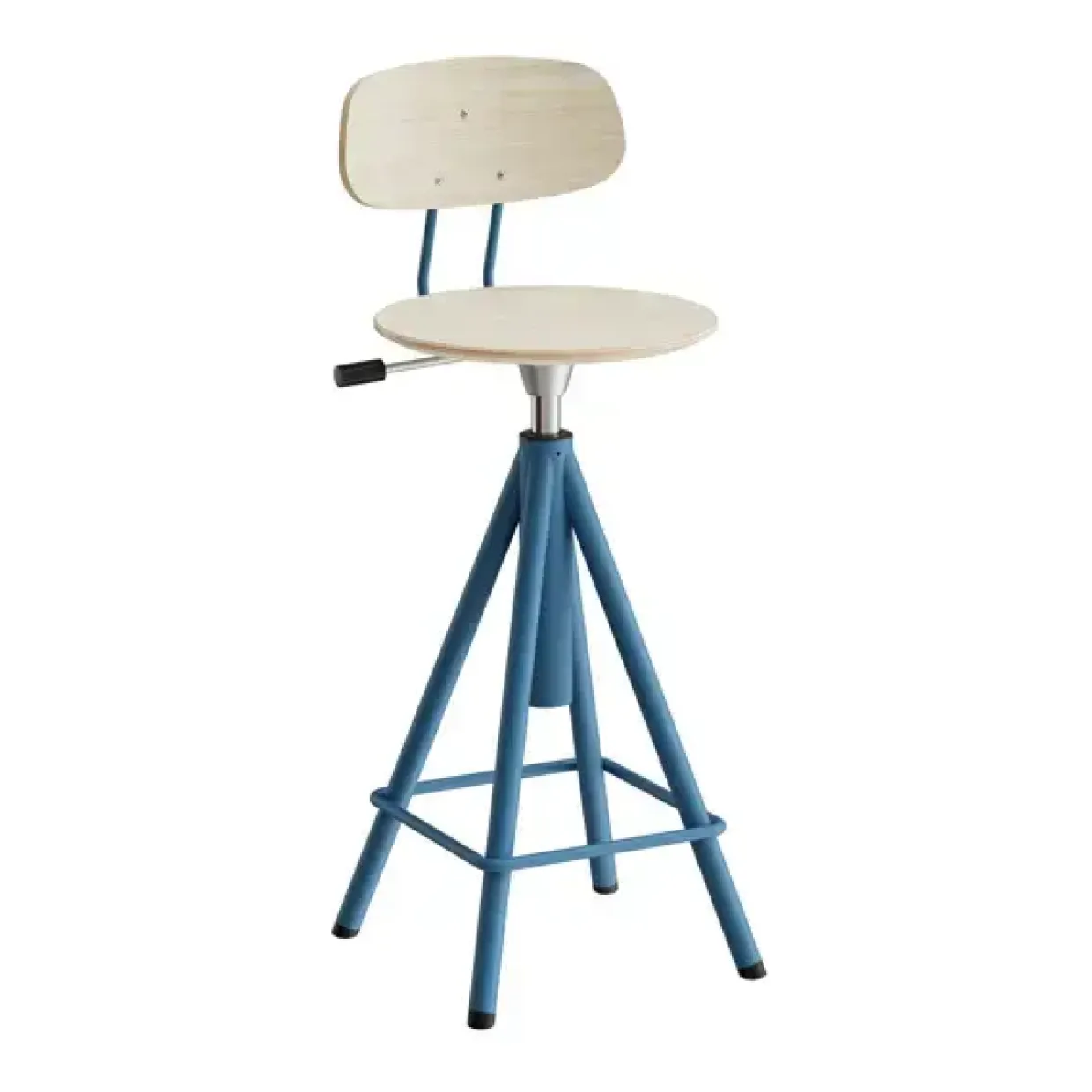 Ergonomitaburet - Atlas 2119R - Hvidpigmenteret eg - Sortoliven stel