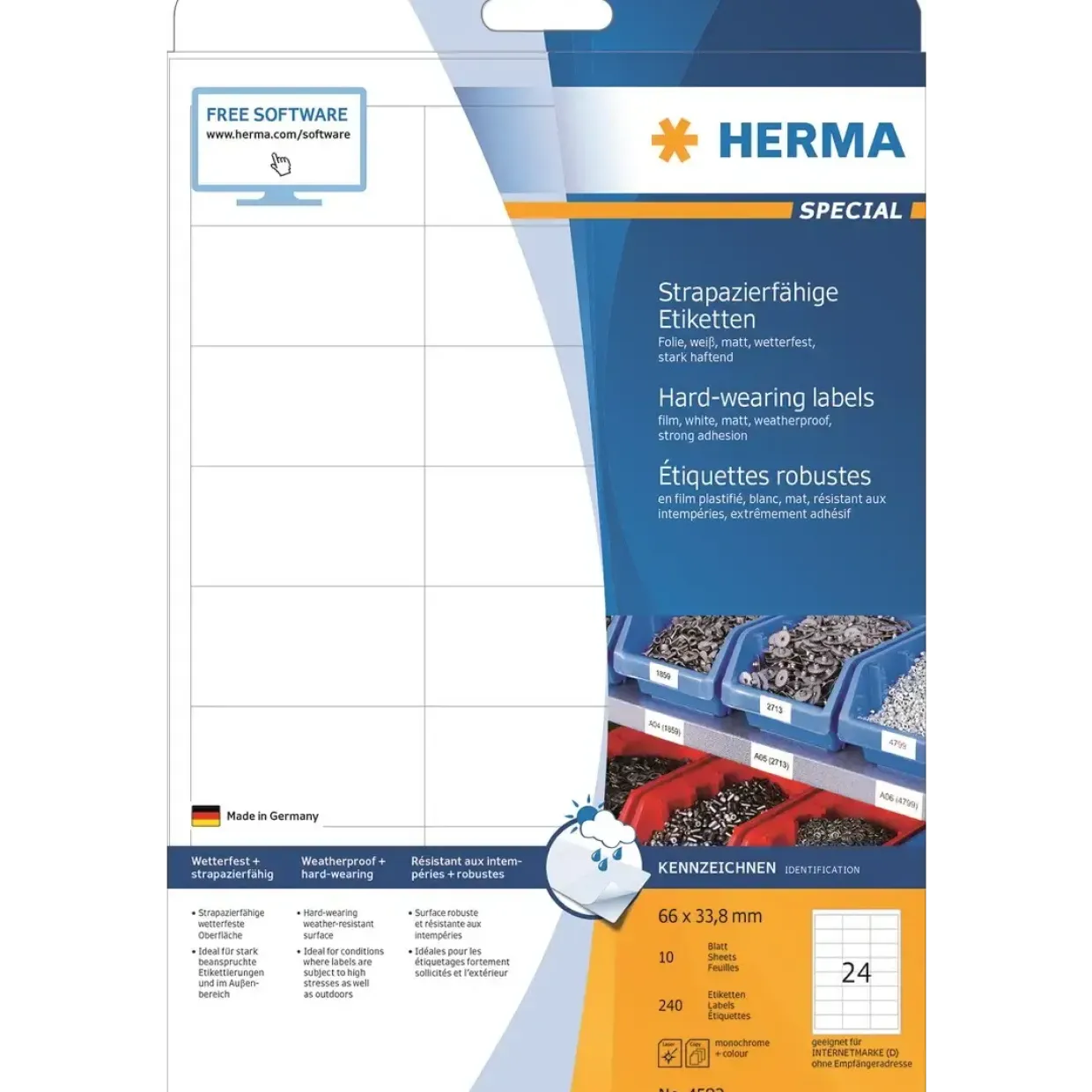 Etiket film Herma ekstra stærk 66x33,8 mat (240)