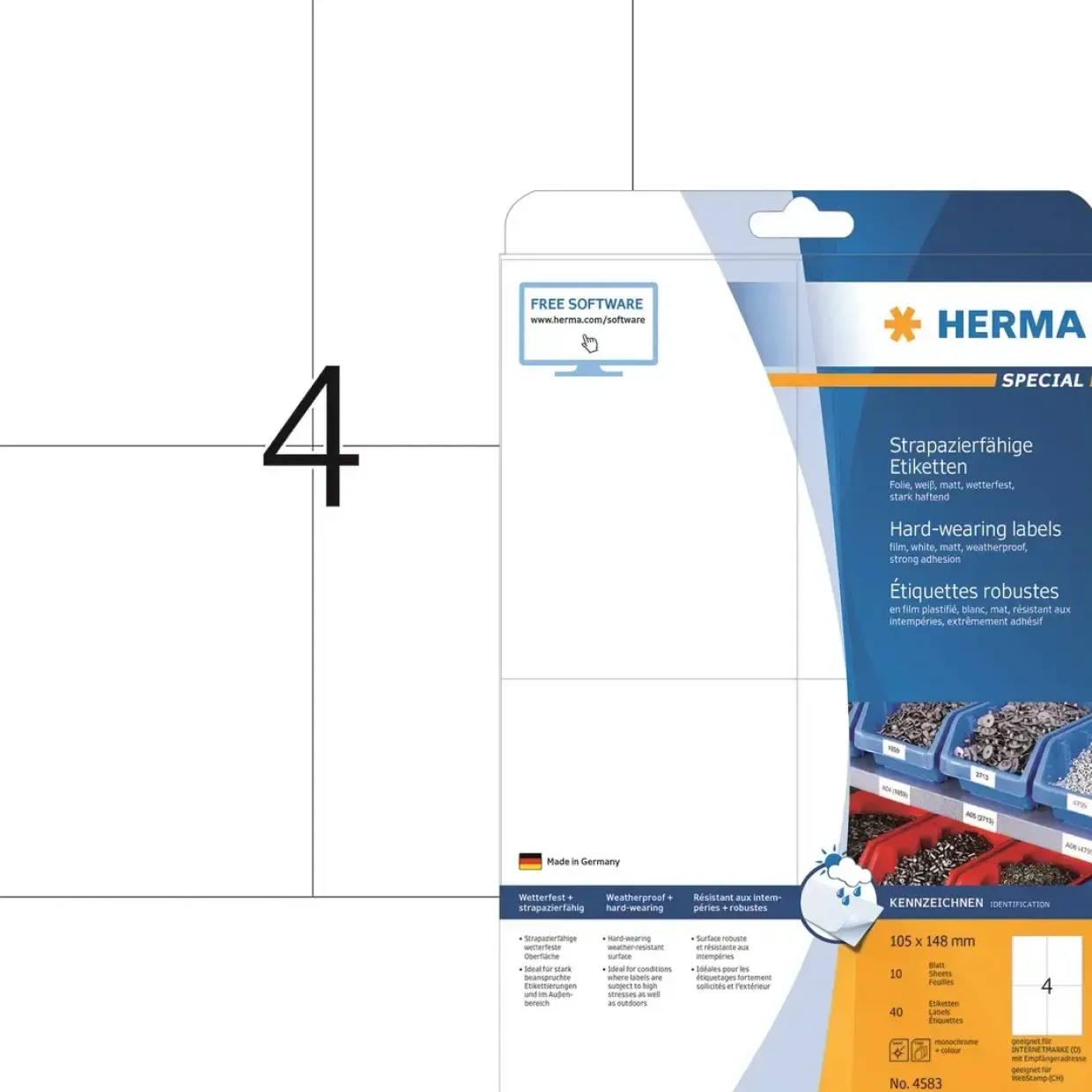 Etiket film Herma ekstra stærk 105x148 mat (40)