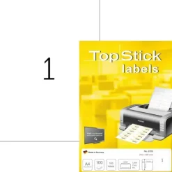 Etiketter A4 - TopStick 210x297 mm - 100 ark