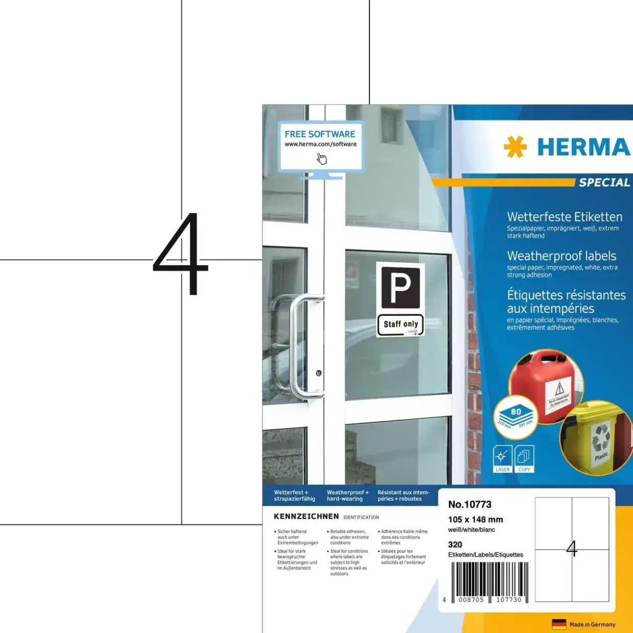 Etiketter Herma, ekstra vejrbestandig 105x148