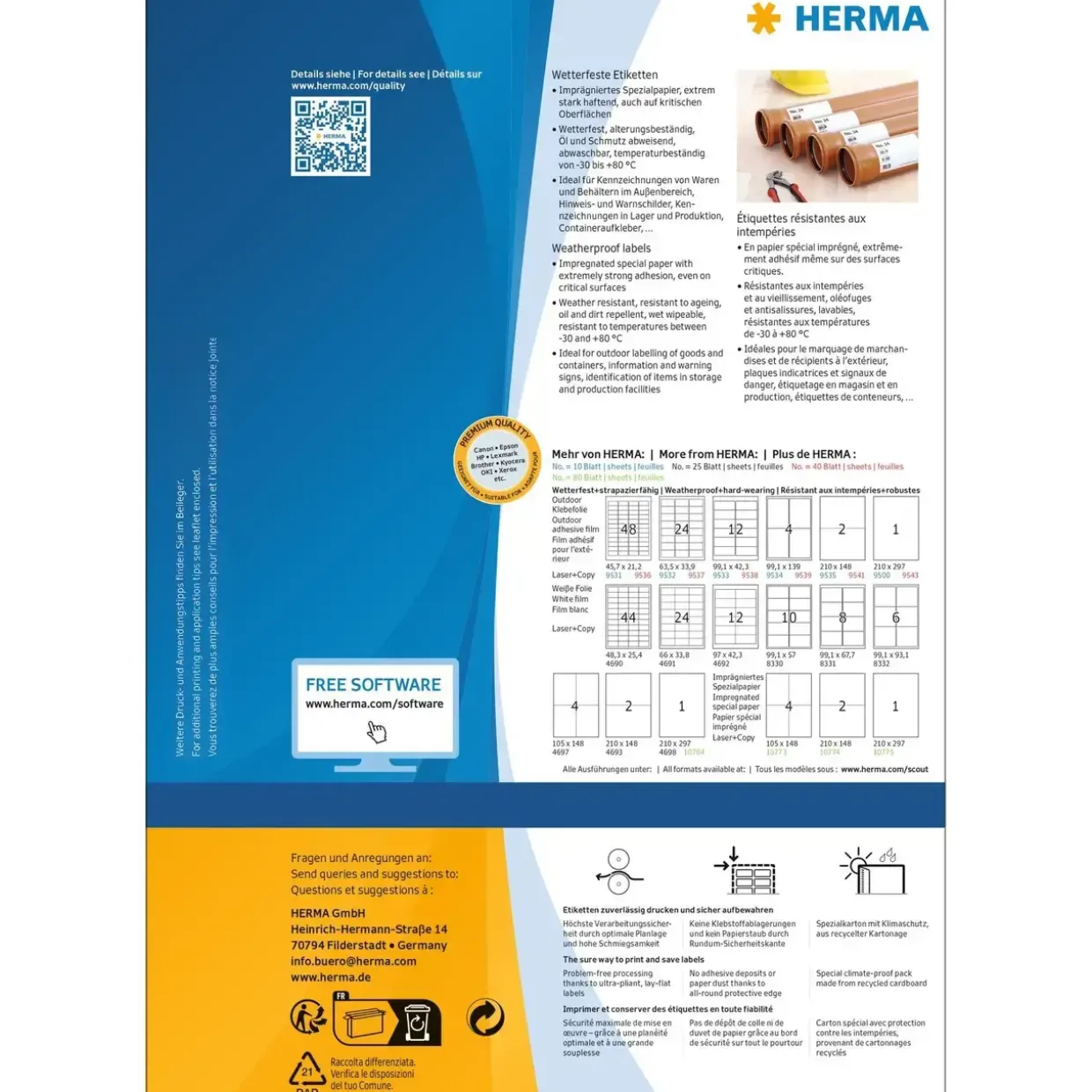 Etiketter Herma, ekstra vejrbestandig 105x148