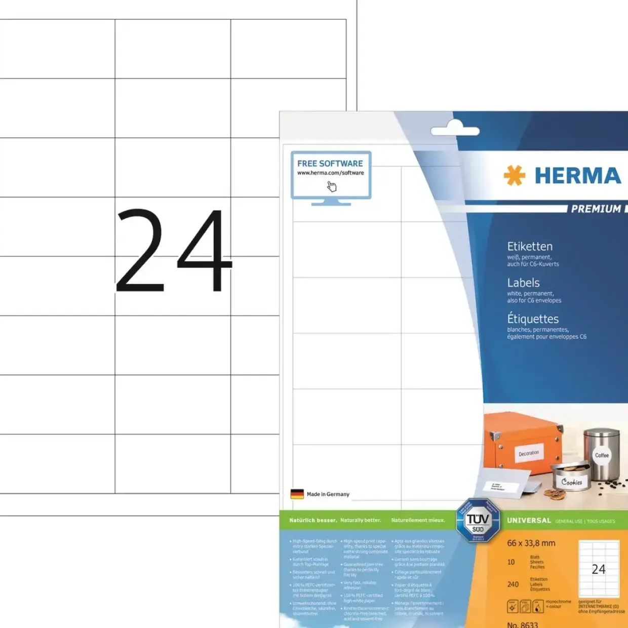 Etiketter Herma Premium 66,0x33,8 (240)