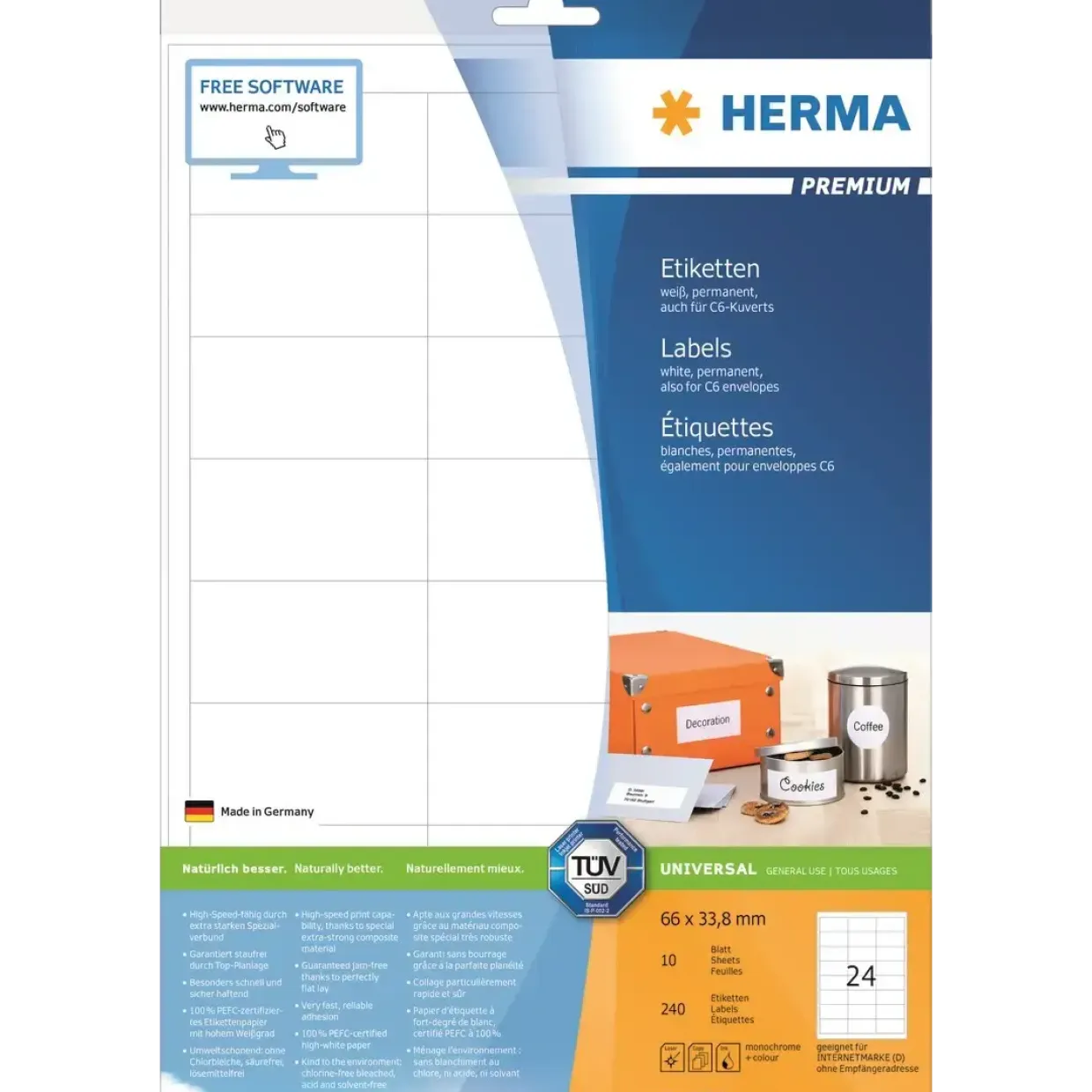 Etiketter Herma Premium 66,0x33,8 (240)