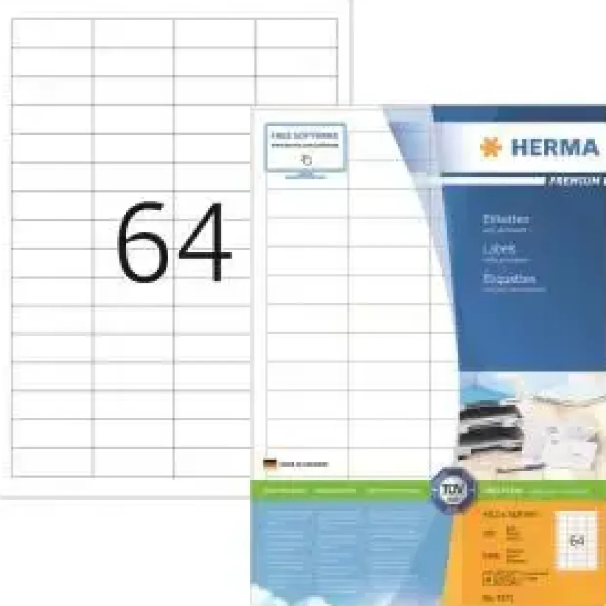 Etiketter - Herma Premium 48,3x16,9 mm - A4 - Hvid - 100 stk