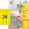 Etiketter print selv Avery 3451 - Etiketter gul 24 pr. ark 70 x 37 mm - 100 ark