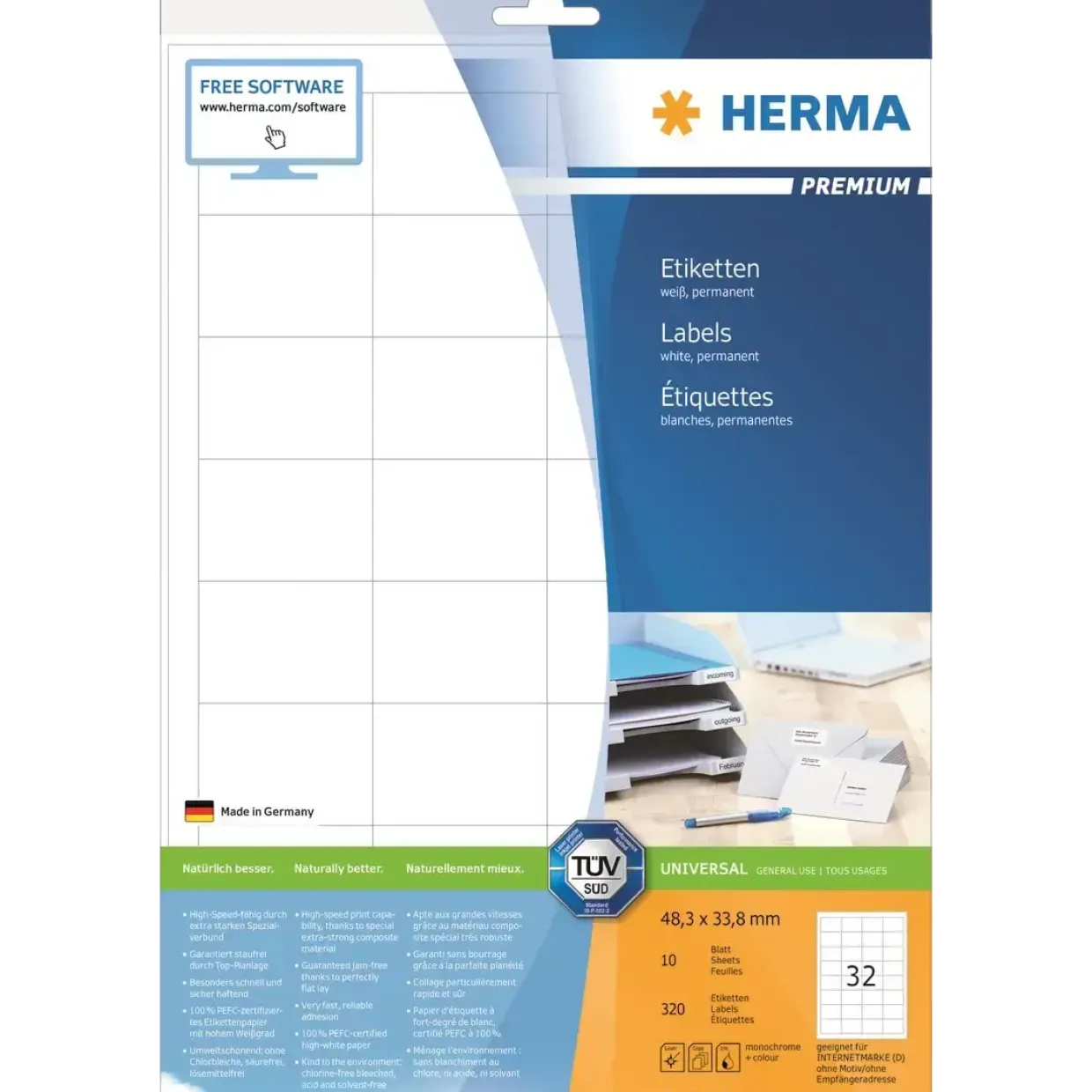 Etiketter print selv HERMA Premium 48,3x33,8 (320)