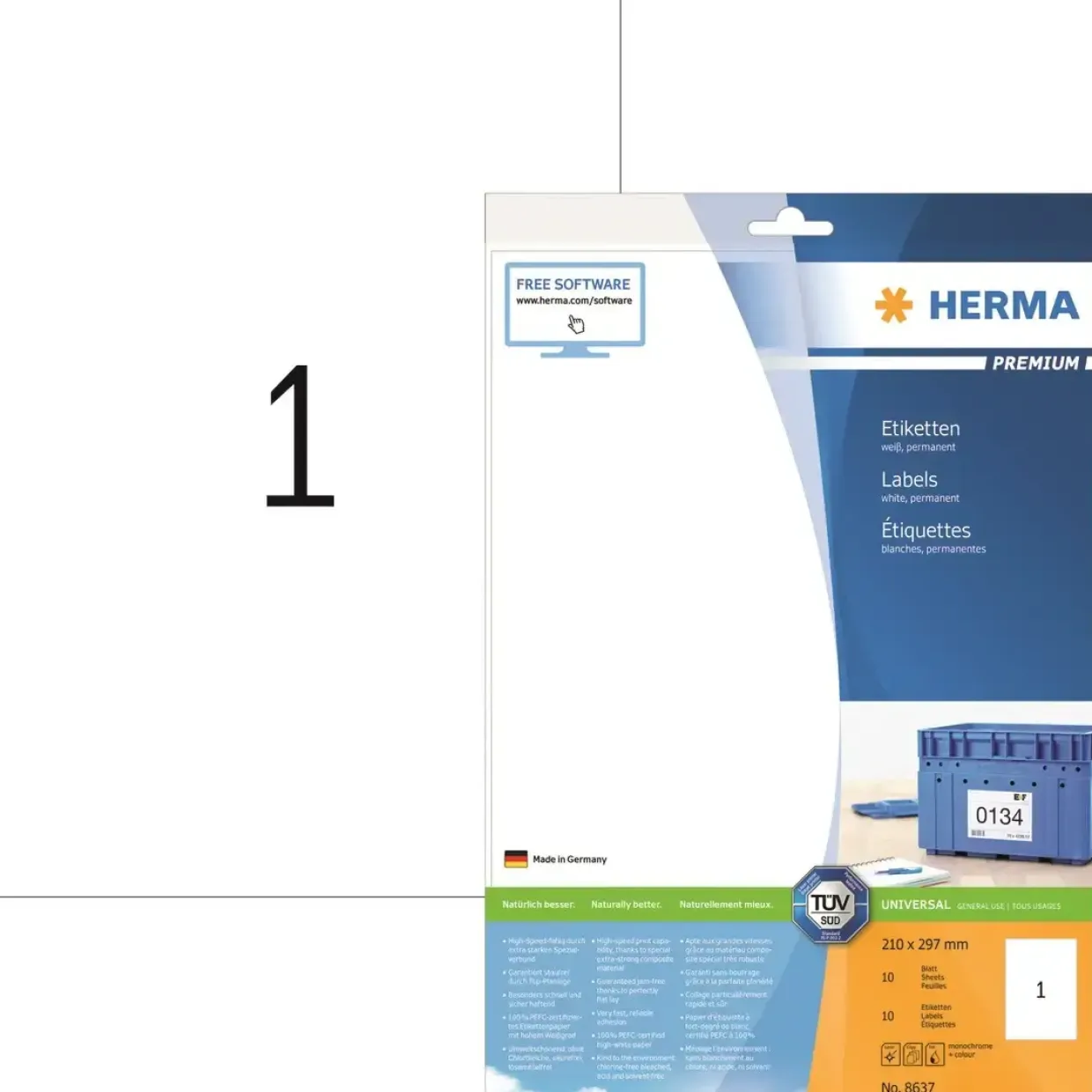 Etiketter print selv HERMA Premium 210x297 (10)