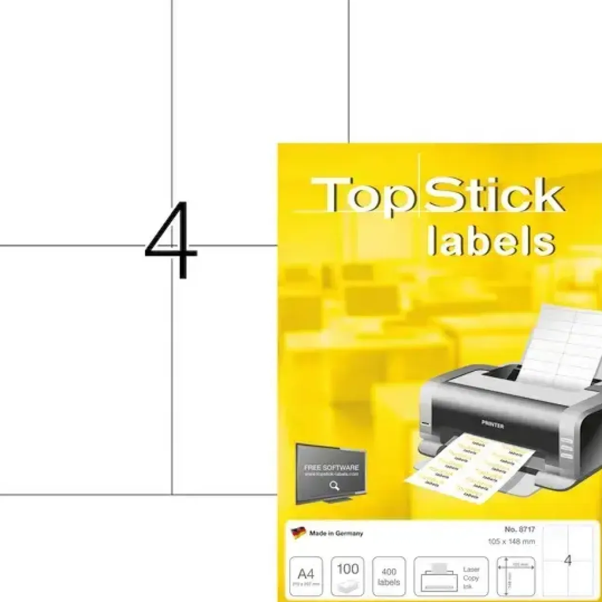 Etiketter print selv TopStick 105x148,5mm (100)