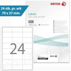Etiketter print selv Xerox - 24 pr. ark 70 x 37 mm 003R97408 - 100 ark