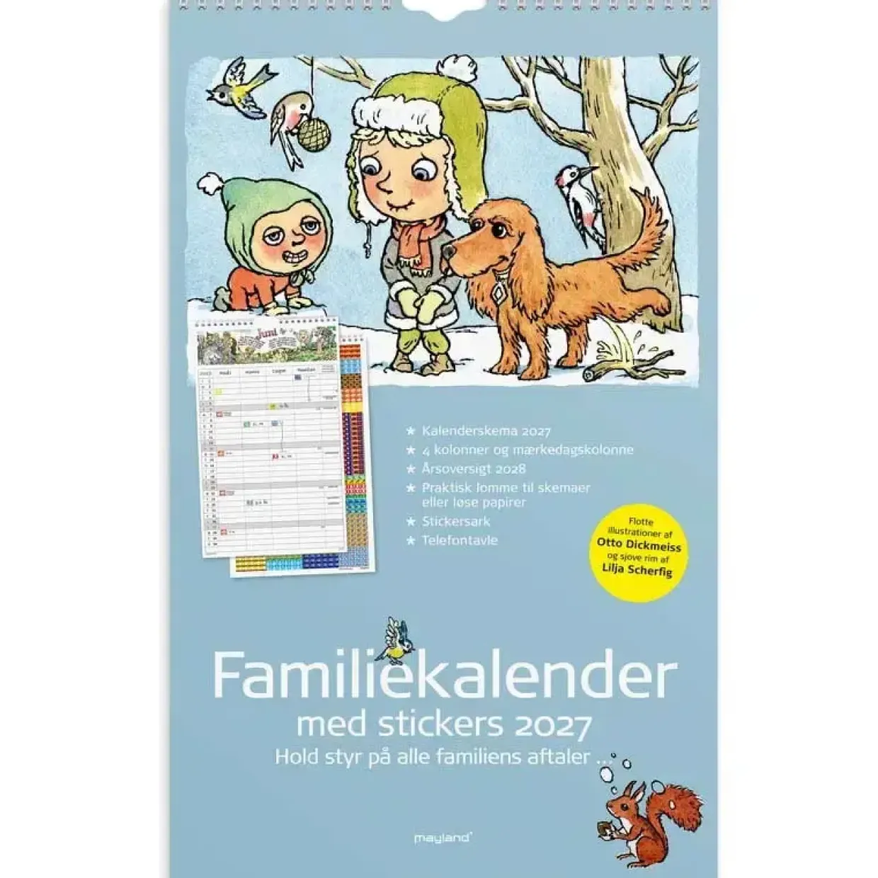 Familiekalender væg - Otto Dickmeiss & Lilja Scherfig - 240x393mm - 4 kol. - 2027 - Mayland - 27066230