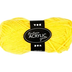 Fantasia Polyacrylgarn, L: 80 M, pind 4,5-5, gul, 50 g/ 1 ngl.