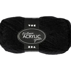 Fantasia Polyacrylgarn, L: 80 M, pind 4,5-5, sort, 50 g/ 1 ngl.