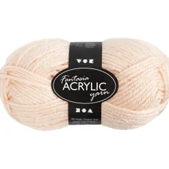 Fantasia Polyacrylgarn, L: 80 M, pind 4,5-5, lys pudder, 50 g/ 1 ngl.