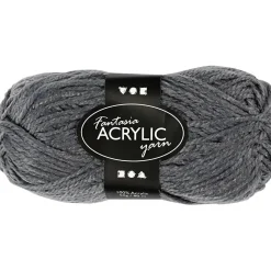 Fantasia Polyacrylgarn, L: 80 M, pind 4,5-5, grå, 50 g/ 1 ngl.
