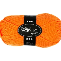 Fantasia Polyacrylgarn, L: 80 M, pind 4,5-5, neon orange, 50 g/ 1 ngl.