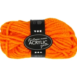Fantasia Polyacrylgarn, L: 35 M, pind 9-10, neon orange, 50 g/ 1 ngl.