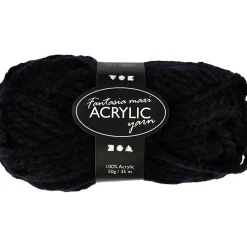 Fantasia Polyacrylgarn, L: 35 M, pind 9-10, sort, 50 g/ 1 ngl.