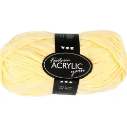 Fantasia Polyacrylgarn, L: 80 M, pind 4,5-5, lys gul, 50 g/ 1 ngl.