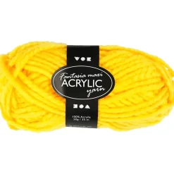 Fantasia Polyacrylgarn, L: 35 M, pind 9-10, gul, 50 g/ 1 ngl.