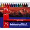 Farvekridt - Caran d'Ache Neocolor I - 8 mm - 10 cm - Assorterede farver - 15 stk