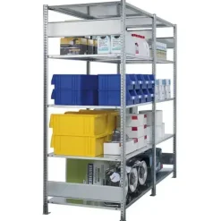 Følgesektion Boltless lagerreol, bjælker 2000x1300x800 250 kg/hylde
