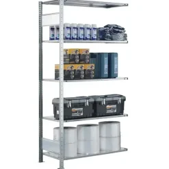 Følgesektion Boltless lagerreol, bjælker 2000x1000x800 150 kg/hylde