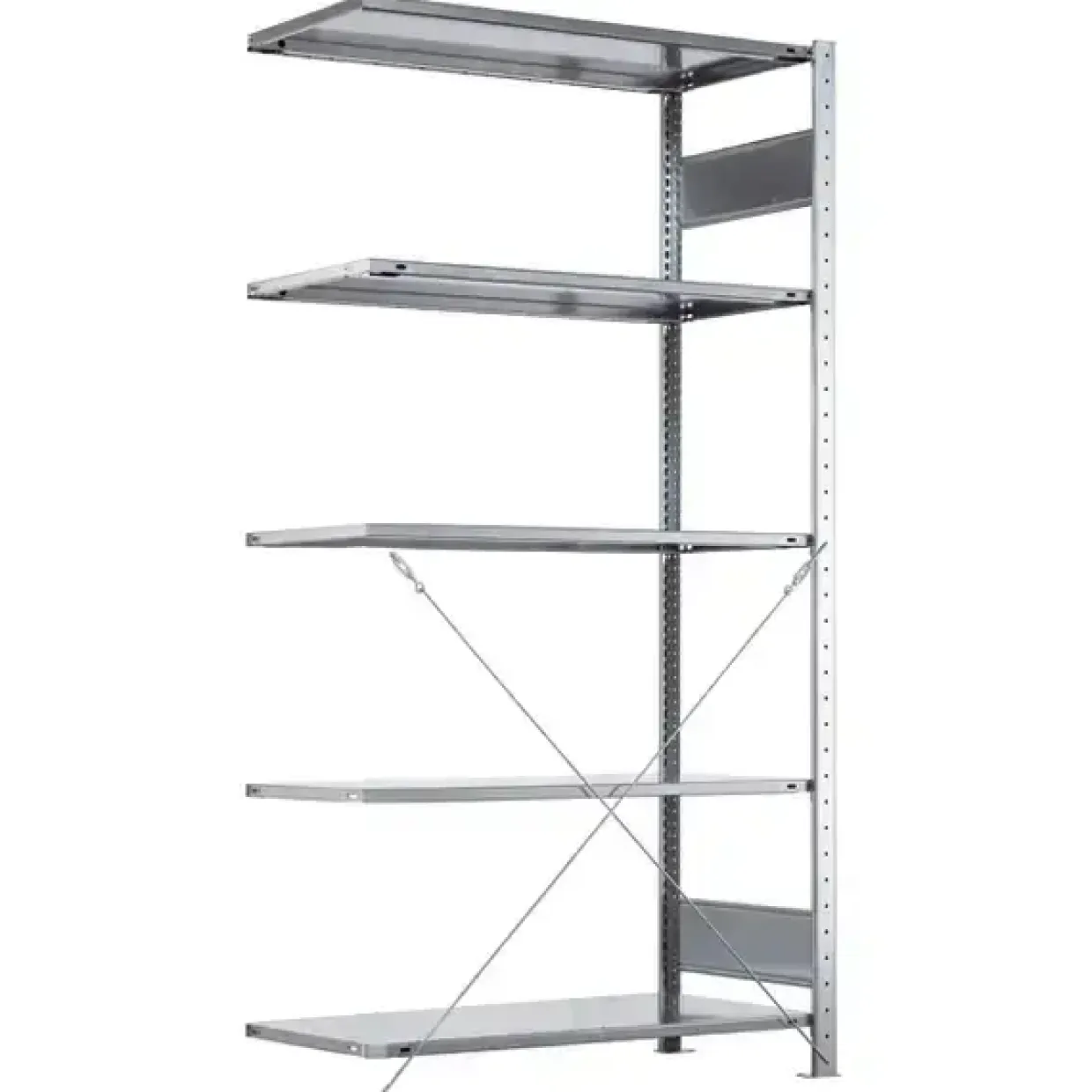 Følgesektion Boltless lagerreol, rygkryds 2000x750x500 250 kg/hylde