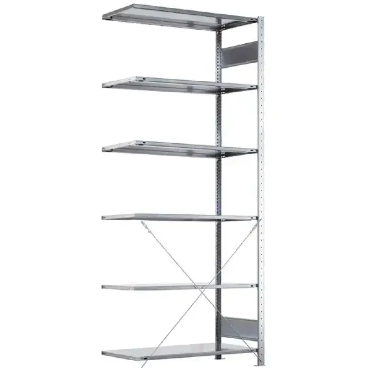 Følgesektion Boltless lagerreol, rygkryds 2500x1000x400 150 kg/hylde