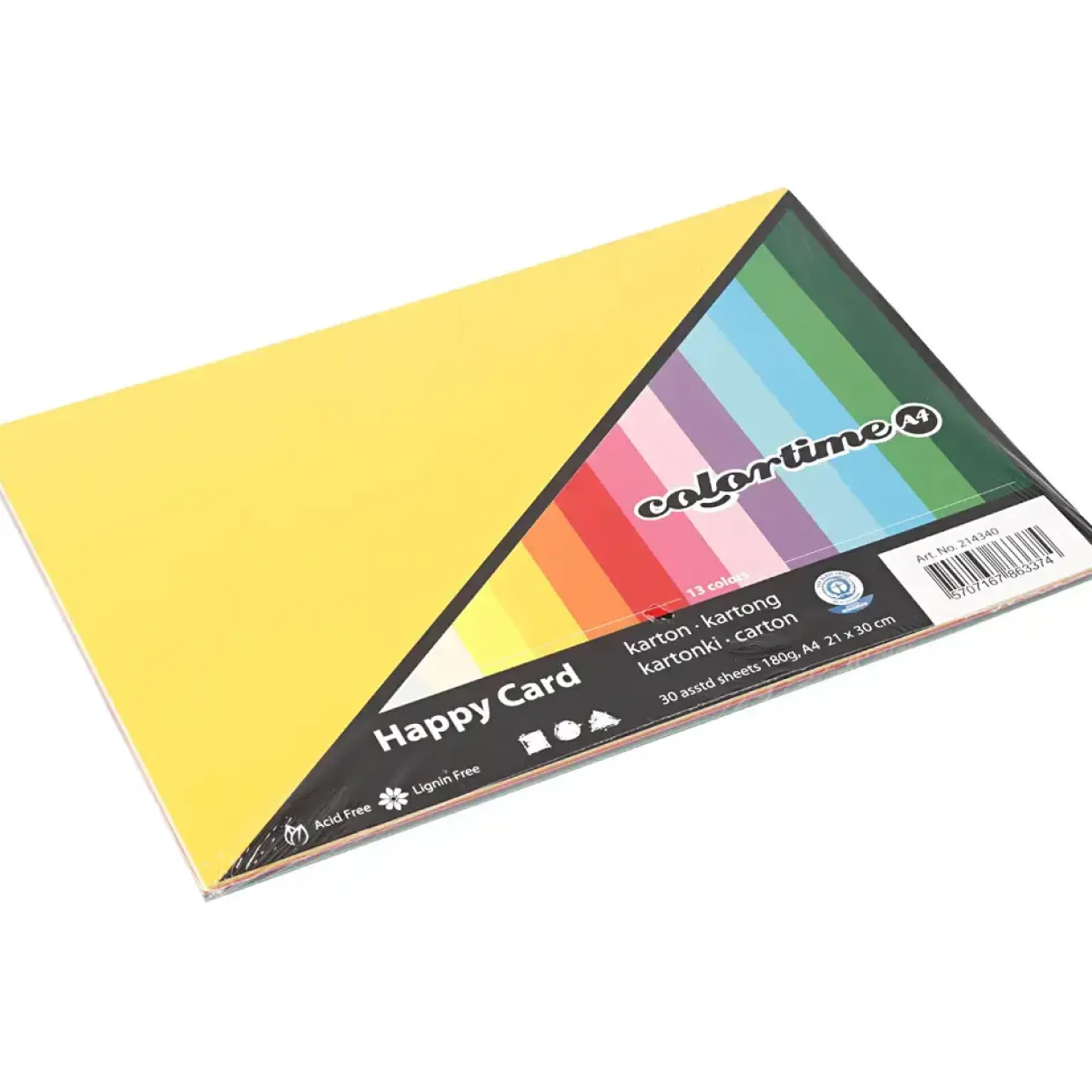 Forårskarton A4 21 x 30 cm 180 gram assorteret farver - 30 assorteret ark