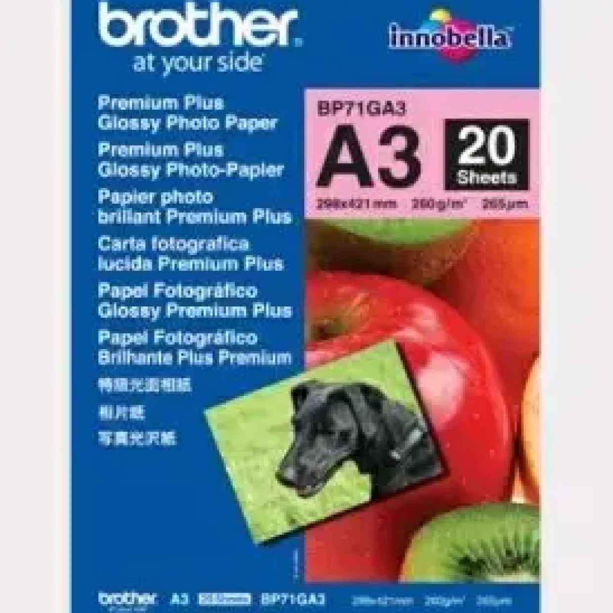 Fotopapir A3 Brother Glossy inkjet papir 260 gram - 20 ark