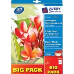 Fotopapir – Avery Premium Glossy Inkjet – A4 – 250 g – 40 ark