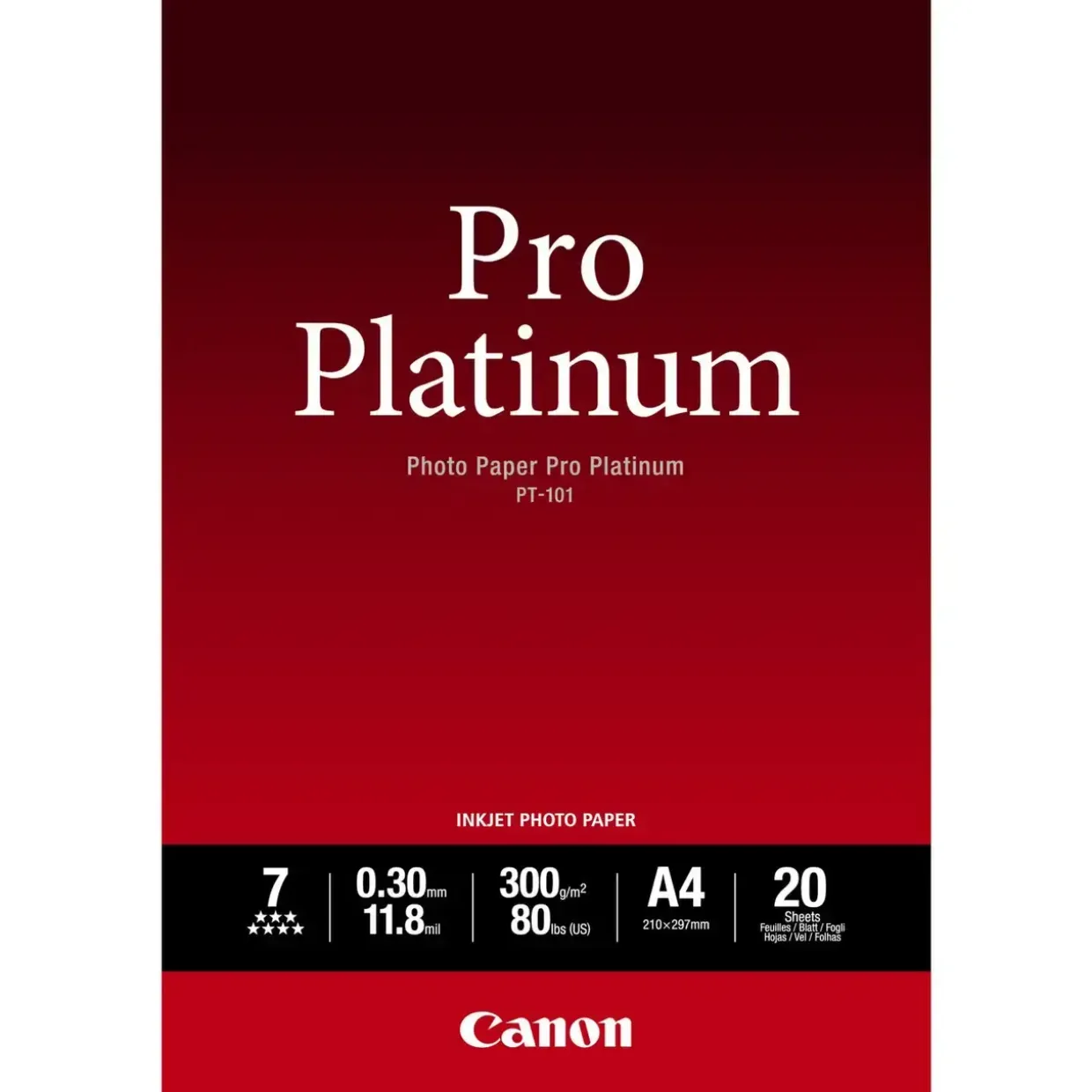 Foto papir Canon - A4 300 gram PT-101 Pro Platinum 20 ark