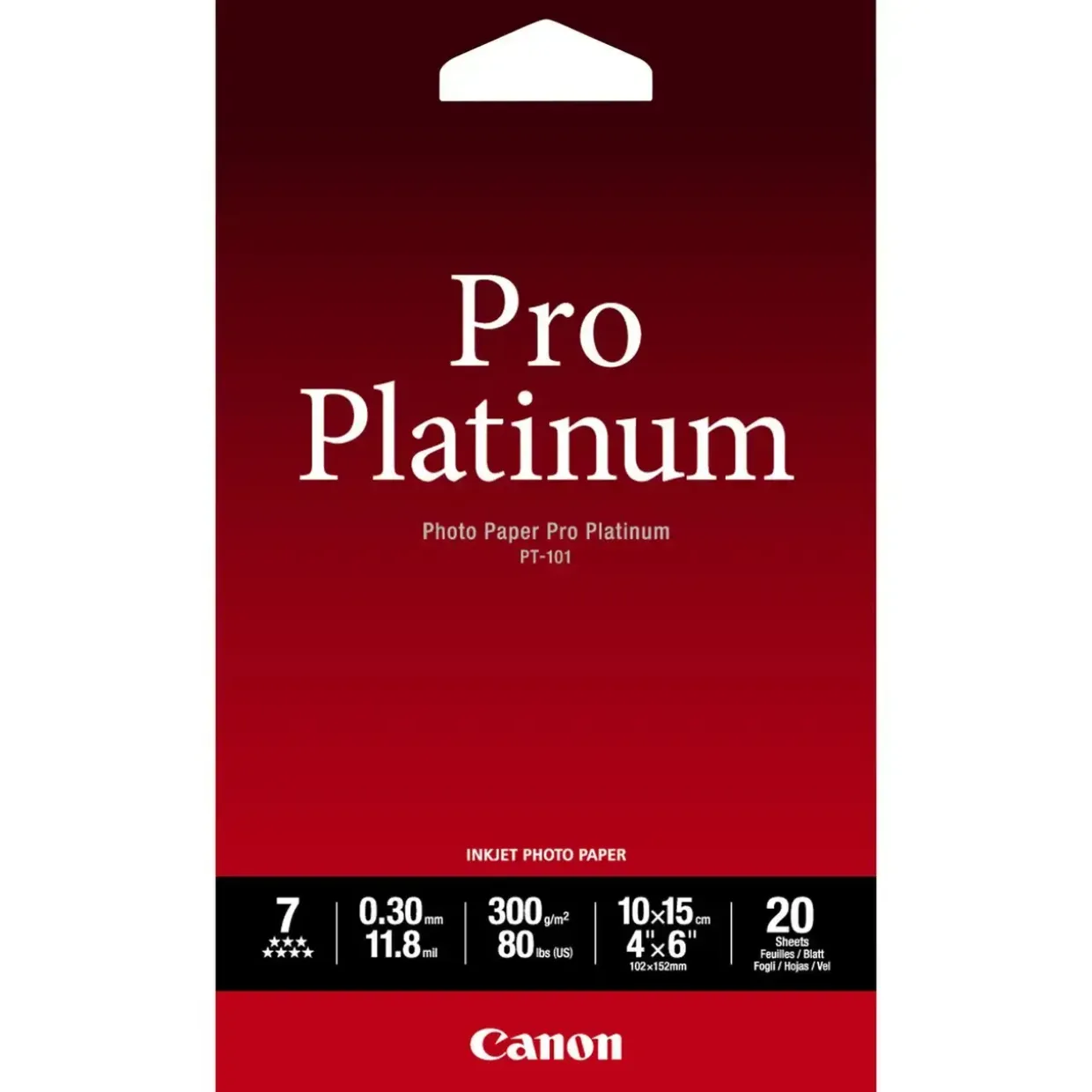 Fotopapir 10x15 cm 300g PT-101 Pro Platinum - 20 ark
