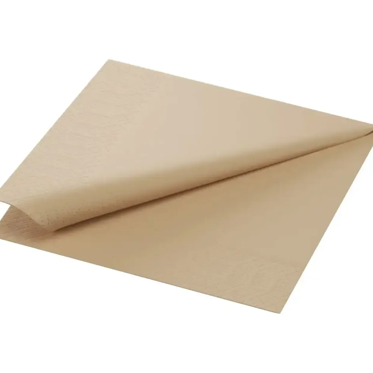 Frokostserviet, Duni, 3-lags, 1/4 fold, 33x33cm, natur, nyfiber - 1000 stk