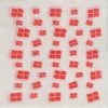 Frokostserviet, 1-lags, 1|4 fold, 33x33cm, hvid, med flagmotiv - 2400 stk