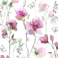 Frokostservietter 3-lags 1/4 fold 33x33cm flerfarvet nyfiber blomster lavendel - 240 stk
