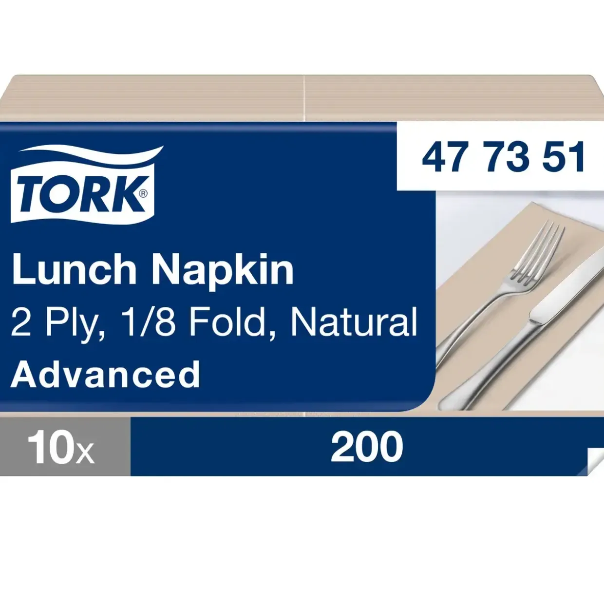Frokostserviet Tork Advanced 477351 - 2-lags 1|8 fold 33x33cm natur - 2000 stk