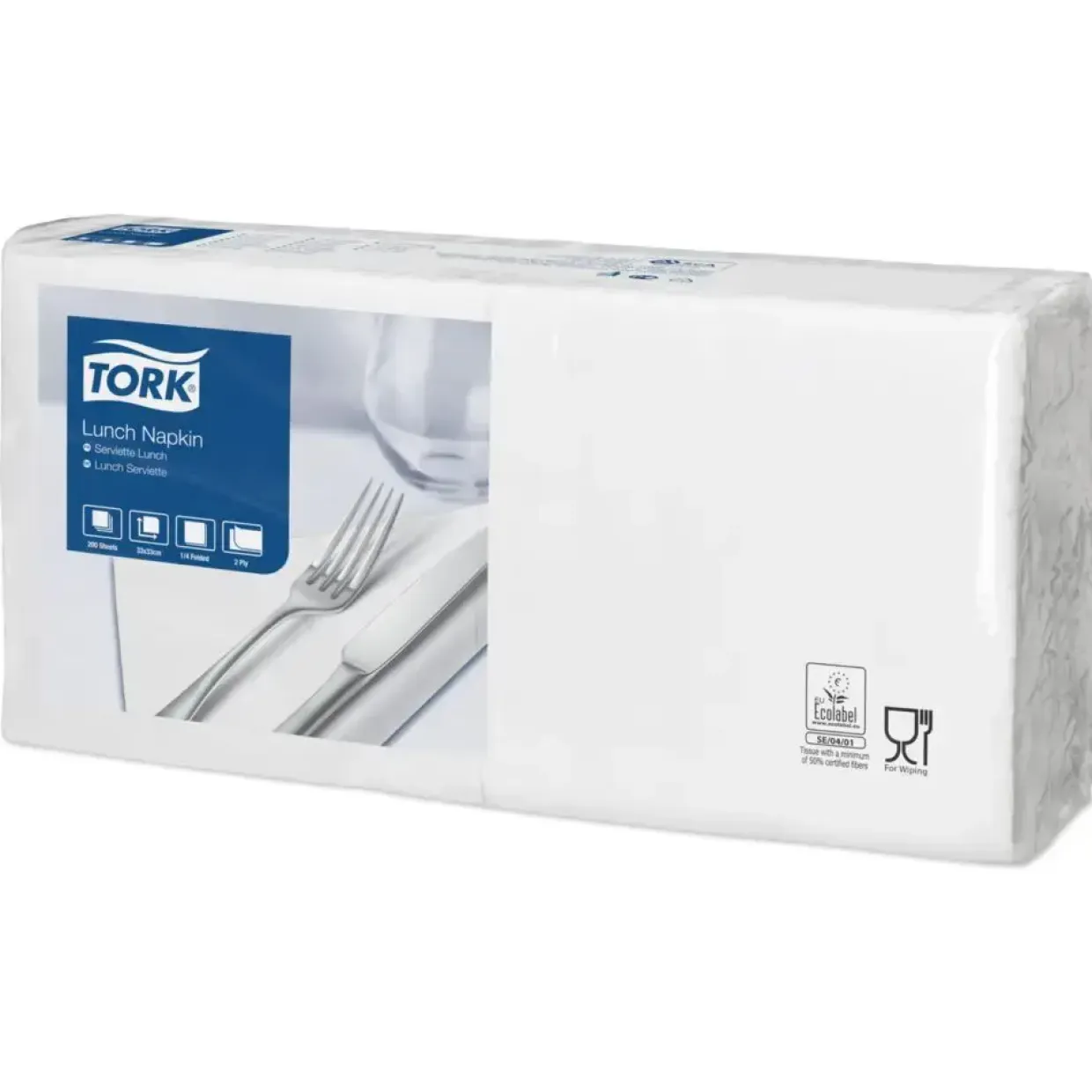 Frokostserviet Tork Advanced 477149 2-lags 1/4 fold 33x33cm hvid - 2000 stk