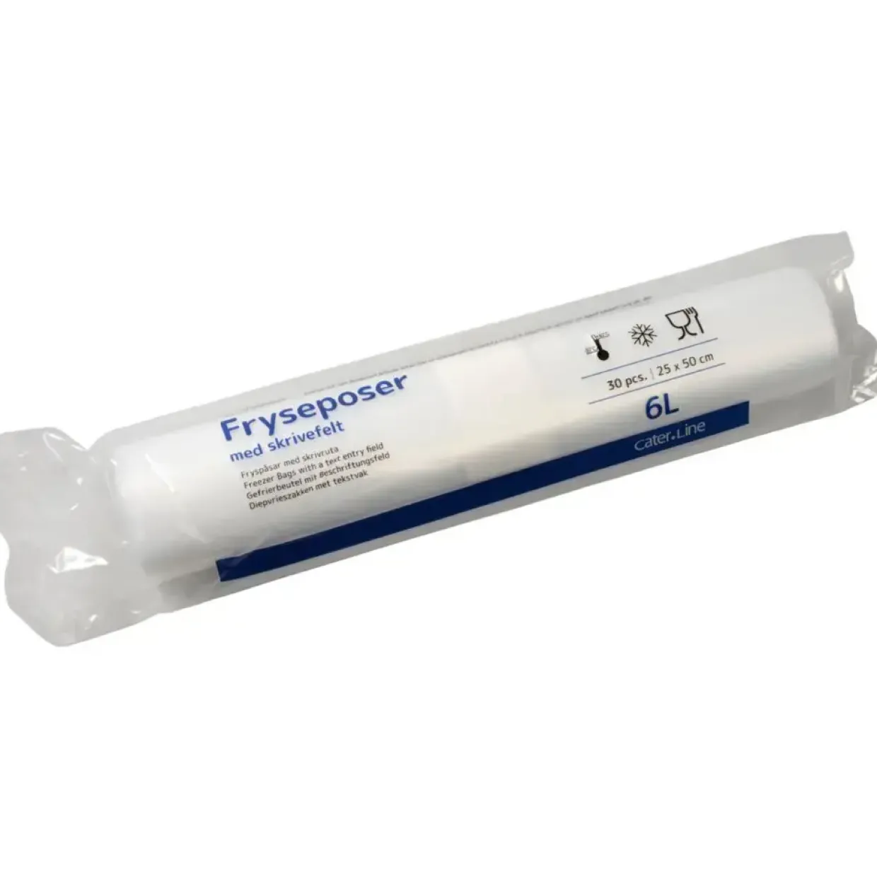 Frysepose, ABENA Cater-Line, 6 l, klar, LDPE/LLDPE/virgin, 25x50cm - 48 ruller