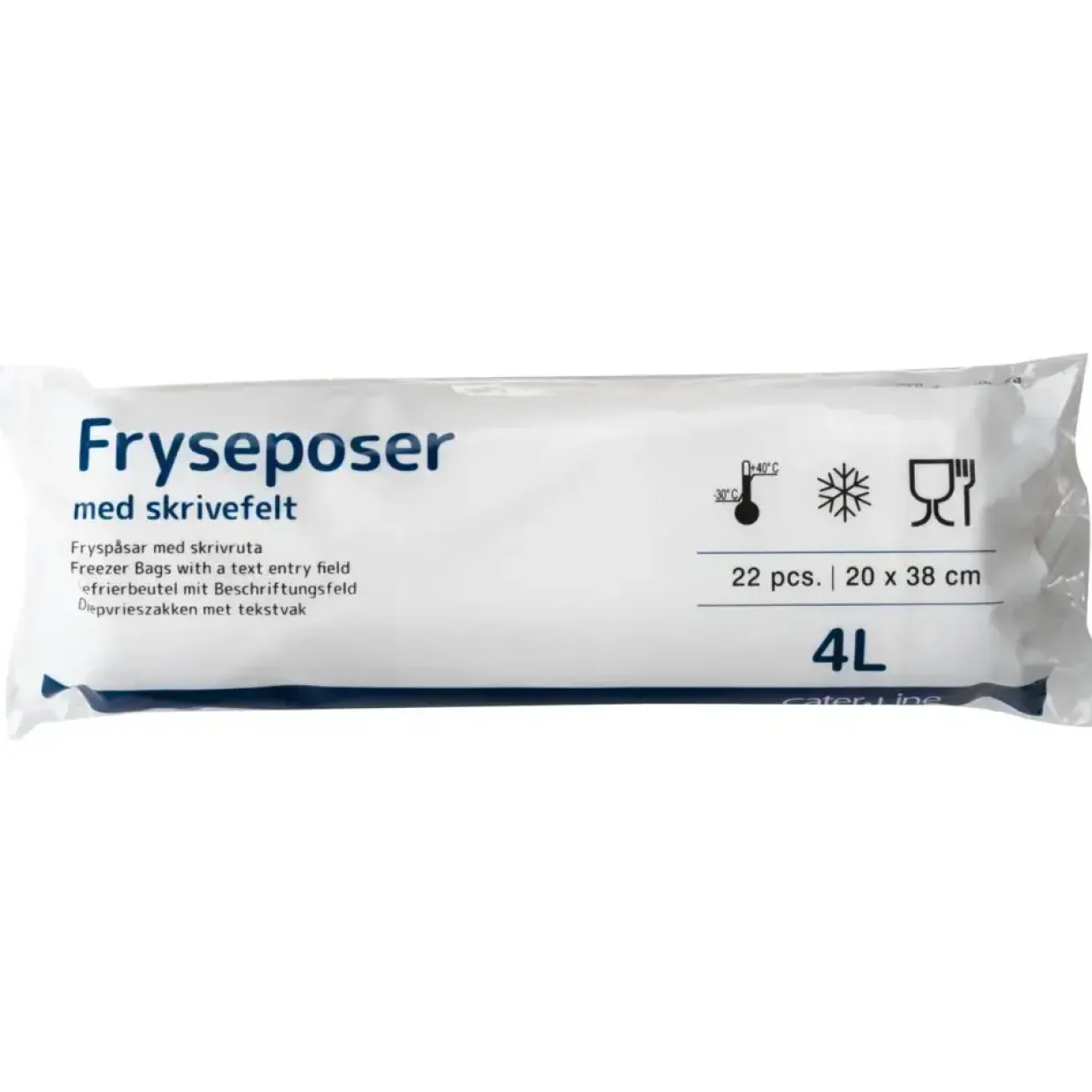 Frysepose 4 L klar LDPE virgin 20x38cm - 30 ruller