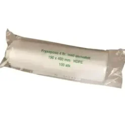 Frysepose med skrivefelt 4 ltr 190x400 mm 20my HDPE - 25 rl x 100 stk/krt