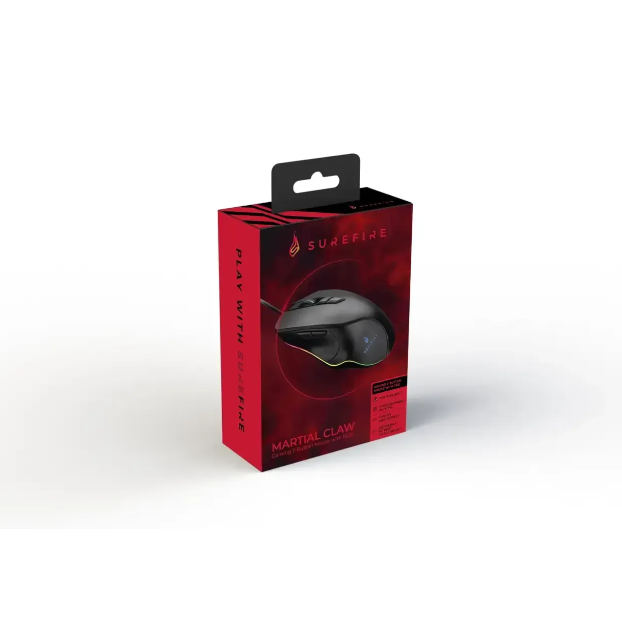 Gamingmus - SureFire Martial Claw - 7 knapper - RGB - 7200 DPI - Sort