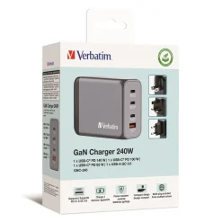 GaN-oplader – Verbatim GNC-240 – 4-port – 240W – USB-A/USB-C